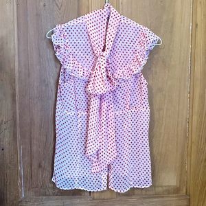 Adorable Valentine's Day ruffle polka dot H&M blouse, size 8